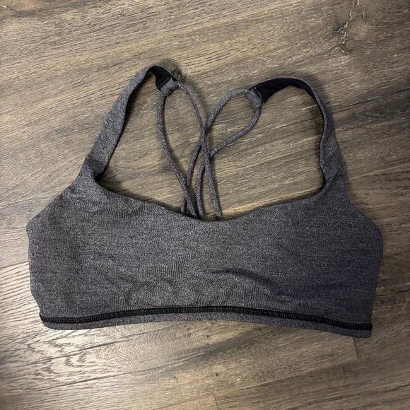 Lululemon Sports Bra Heathered Black - Picture 1 of 2
